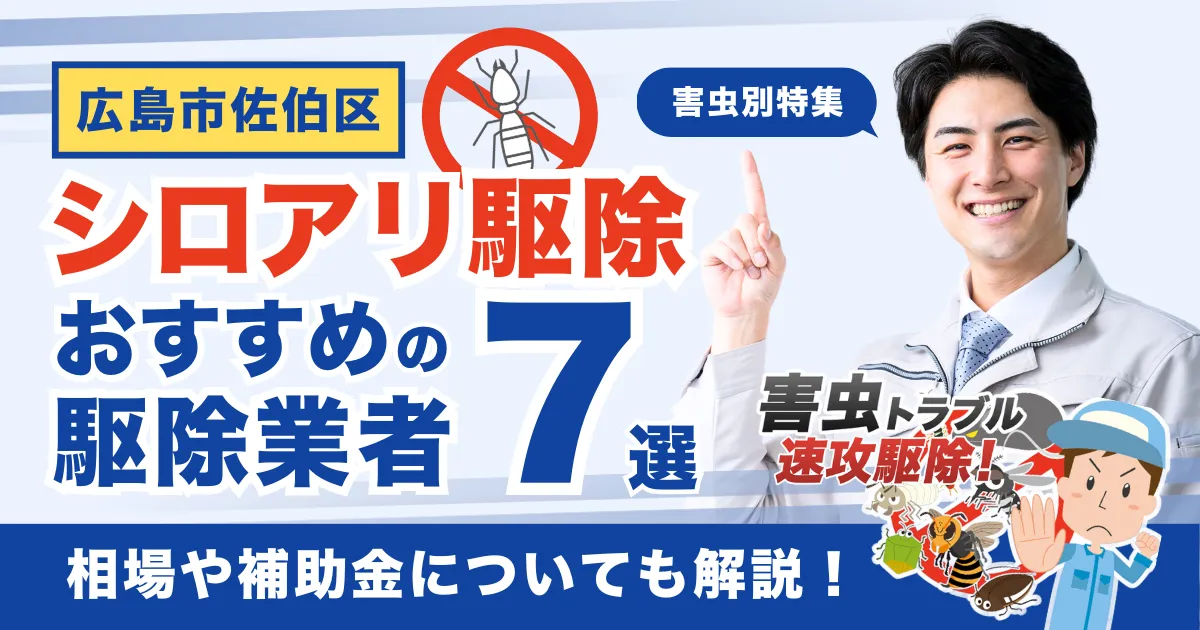 広島市佐伯区のシロアリ駆除業者おすすめ7選！相場や補助金についても解説！