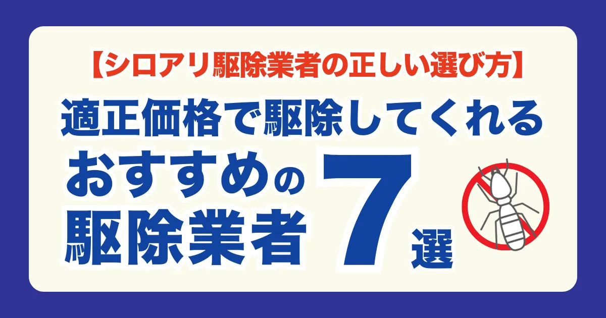シロアリ駆除業者の選び方と費用相場、おすすめの駆除業者7選を紹介！