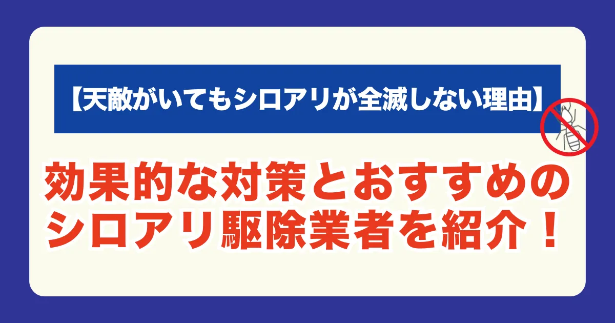 【シロアリは天敵が多いのになぜ全滅しない？】効果的な対策とおすすめのシロアリ駆除業者を徹底解説！