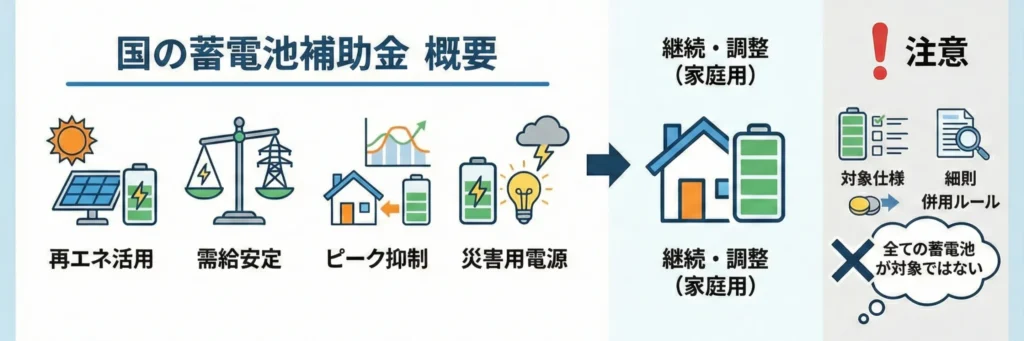 注目される国の蓄電池補助金の概要