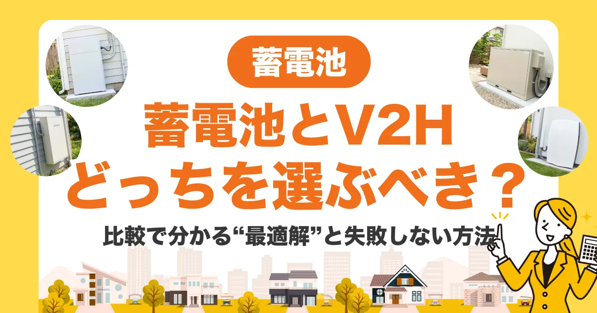 蓄電池とV2Hはどっちを選ぶべき?比較で分かる“最適解”と設置で失敗しない方法