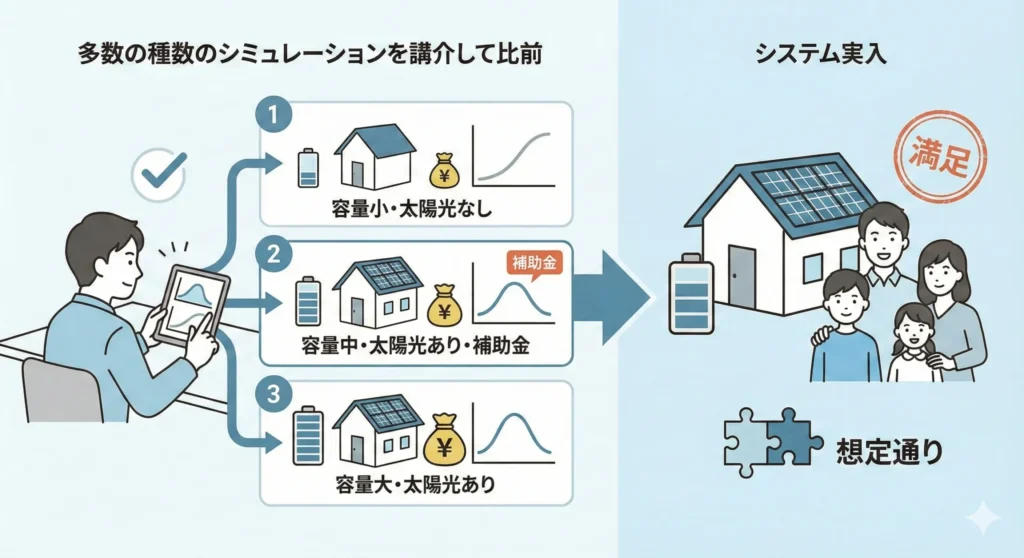 導入前に複数パターンで試算している