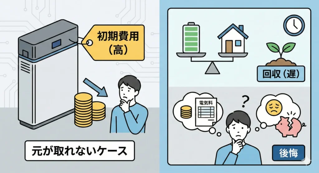 初期費用が高く、元が取れないケースがある